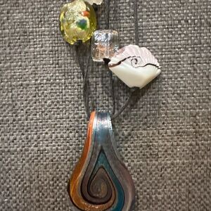 Art glass teardrop necklace